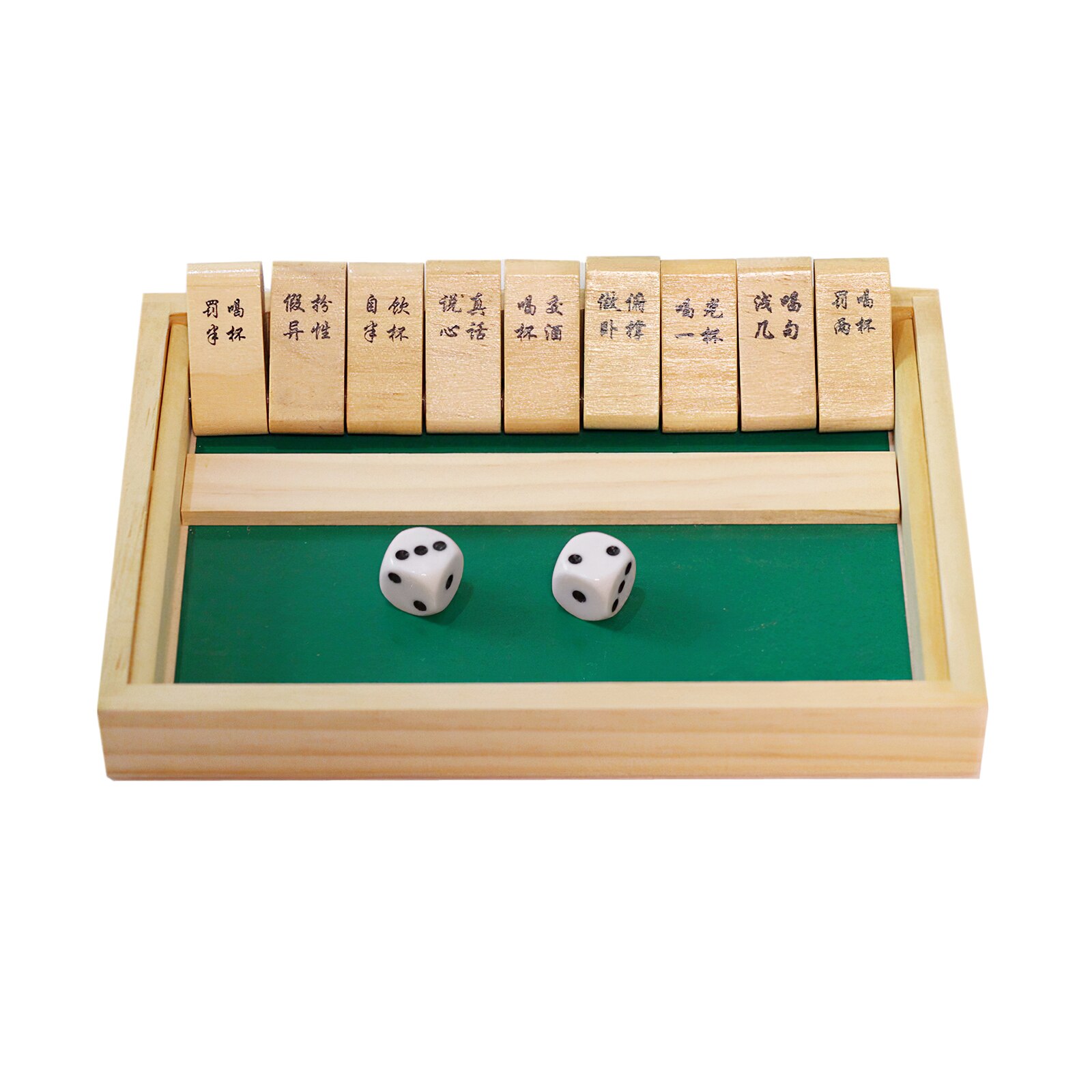 Deluxe Four Sided 10 Numbers Shut The Box Board Game Set Dice Party Club Drinking Games for Adults Families
