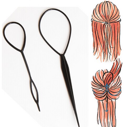 4 pièces/ensemble magique mousse éponge pince chignon bigoudi coiffure torsion Maker outil Dount torsion cheveux accessoires style: 2pcs shown