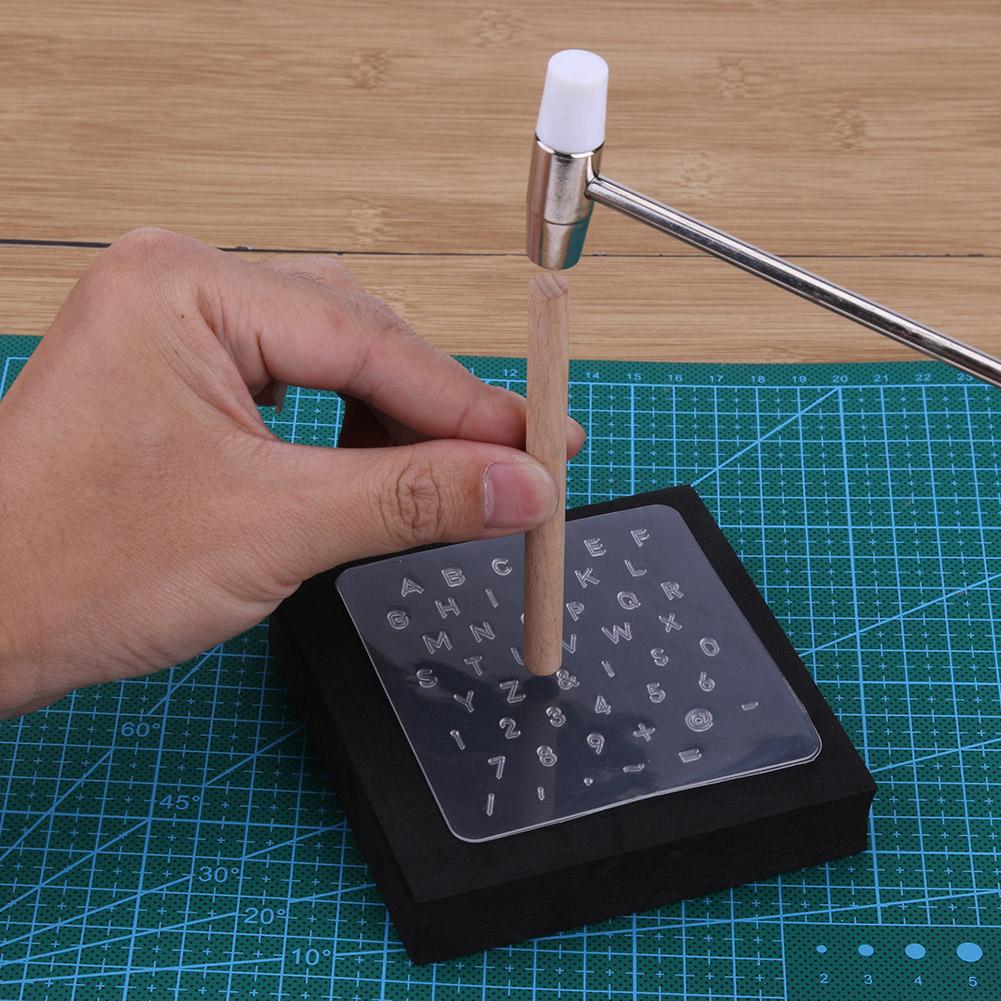 Alfabet numre læder stempling stempel bogstav nummer stamper sæt til læderfag plast læder værktøj diy læder stansning