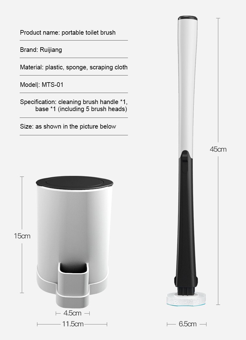 Bathroom Disposable Cleaning Toilet Brush Long Handle No Dead Angle Cleaning Brush Replacement Brush Head Cleaning Tool in stock