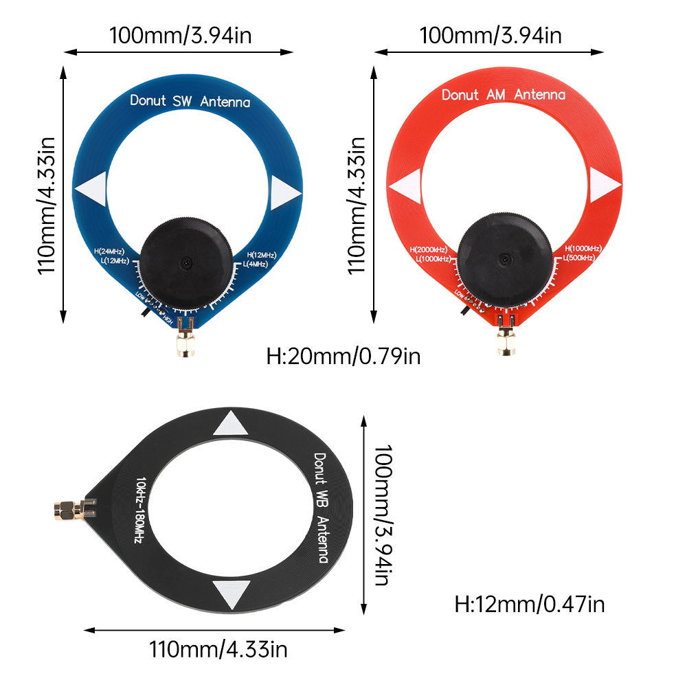 10k-180MHz Donut Broadband Reception Antenna 4-24MHz SW Shortwave Antenna 500-2000kHzAM Medium Wave Antenna Loop Antenna Module