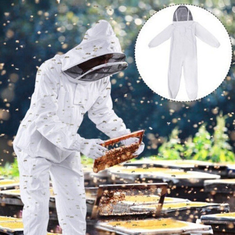 Katoen Full Body Bijenteelt Kleding Sluier Hood Hat Anti-Bee Jas Speciale Beschermende Kleding Bijenteelt Bee Apparatuur Pak