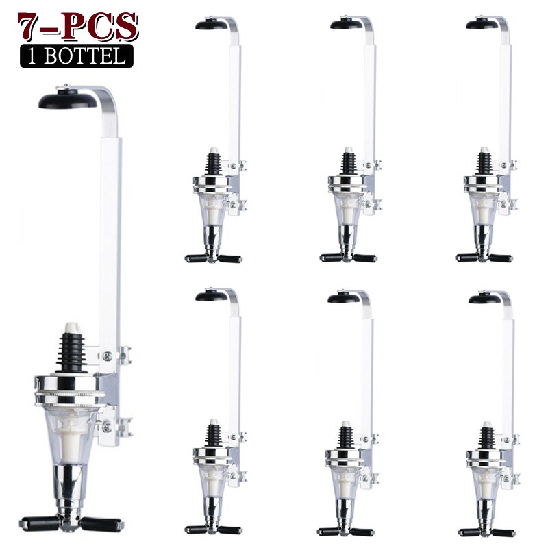 1-8Pcs 1/2/3/4 Bottle Bar Beverage Liquor Dispenser Holder Alcohol Drink Shot Wall Mounted 1-4 Station Beer Wine Pourers Divider: 1 Bottle  7Pcs
