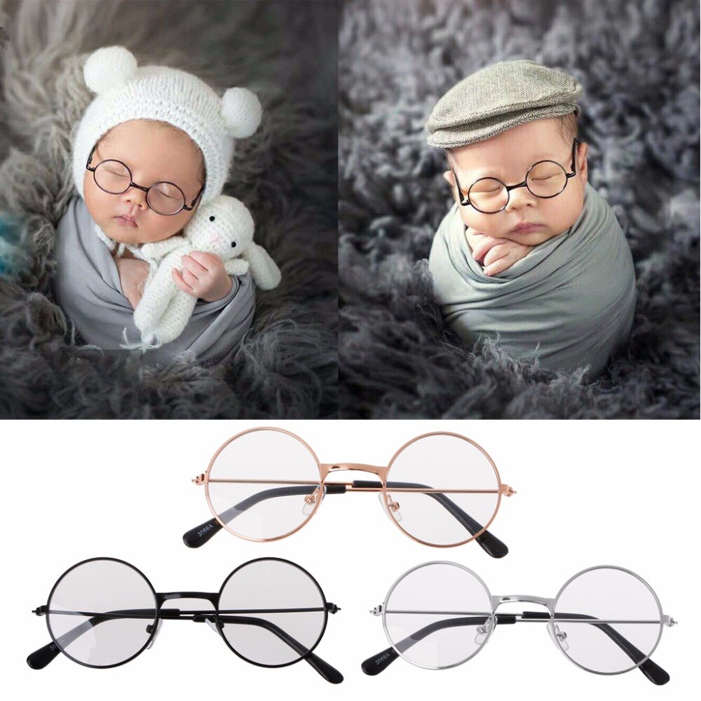 Top Lovely Newborn Baby Girl Boy Flat Glasses Photography Props Gentleman Studio Shoot