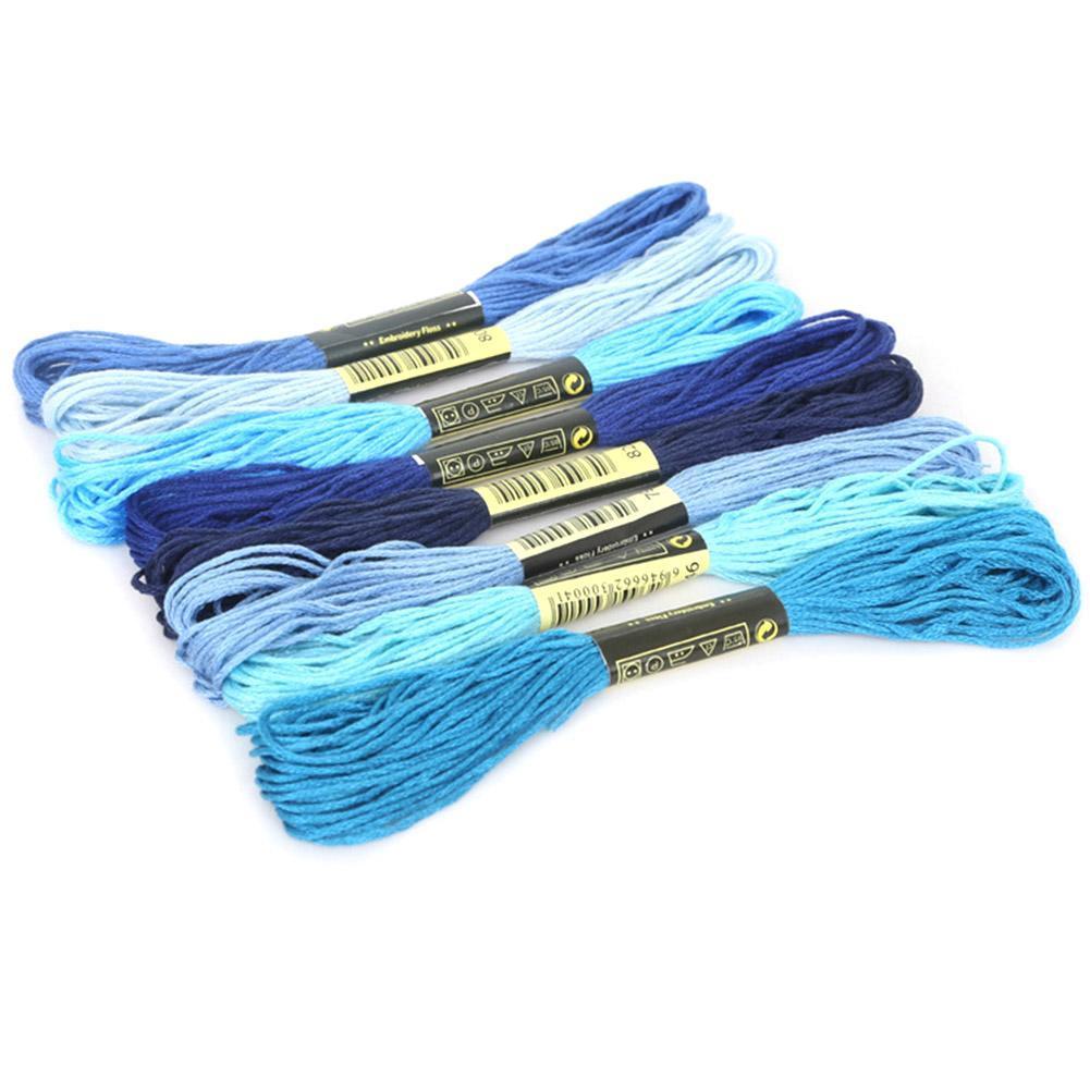 Lote de 8 unidades multicolor de hilos DMC de 7,5 m de largo, accesorios para bordado de punto de cruz, herramientas para costura de hilos de algodón Sewi X6W5