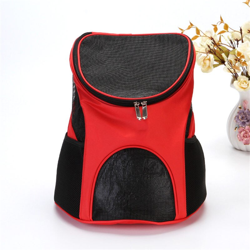 Bolsa portadora de Gato portátil para perros, malla transpirable, para viajes al aire libre, mascotas, mochila de doble hombro para perros pequeños: Red