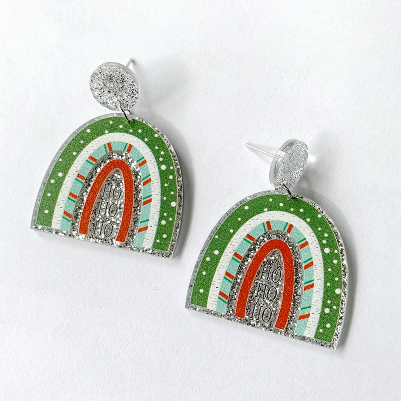 Donarsei moda colorido arco-íris brincos para as mulheres bonito dos desenhos animados nuvem coração gota balançar brincos presente: style 9