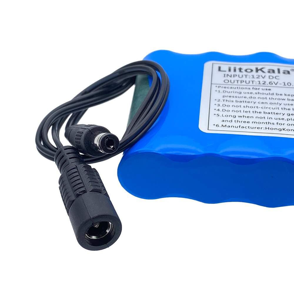 Liitokala-batería de litio recargable para GPS y cámara de coche, cargador de 18650 V y 1A, 6800, 12v, 12,6 mAh