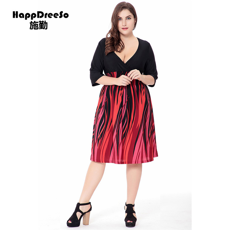 Bata mujer ete Vestido de playa de verano para mujer cuello en V manga corta a rayas hasta la rodilla talla grande 6XL Vestidos mujer: 6XL