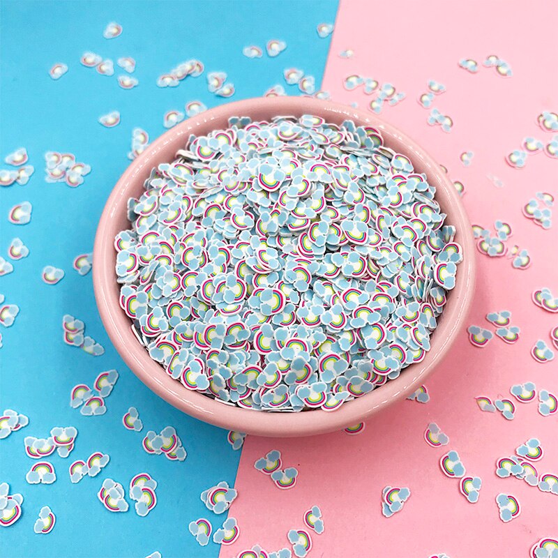 100g Rainbow Cloud Polymer Clay Slices Soft Clay Sprinkles for Crafts DIY Nail Art Klei Tiny Cute Mud Particles Accessories