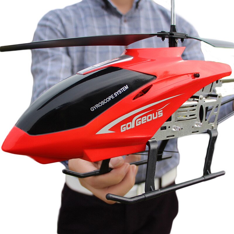 80CM Large Big 3.5CH Metal Frame Gyro With LED lights 2.4Ghz Radio Remote Control Electric RC Helicoper Kids Children Toys: Red