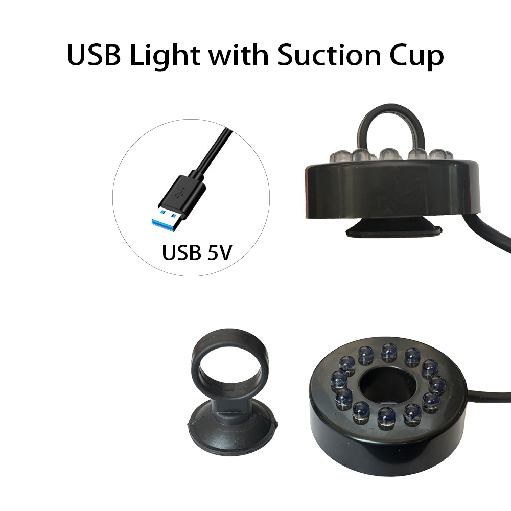 USB LED-verlichting Kleurrijk licht DC waterdichte ronde lamp met gat voor aquarium zwembad tuin aquarium decoratieve verlichting: Bruin