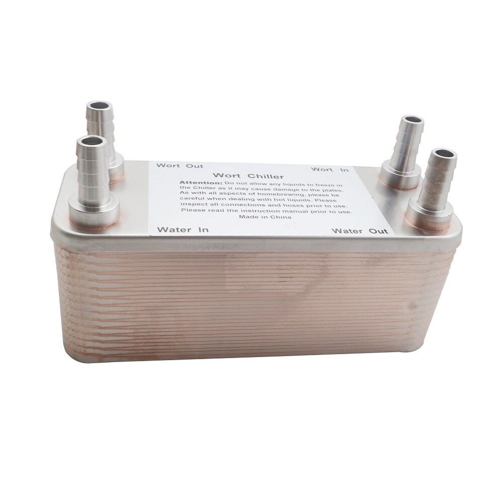 Homebrew Wort Chiller 11/20/30/40 Plates Heat Exchanger beer brewing 304 Stainless Steel High Efficient: 30plates barb