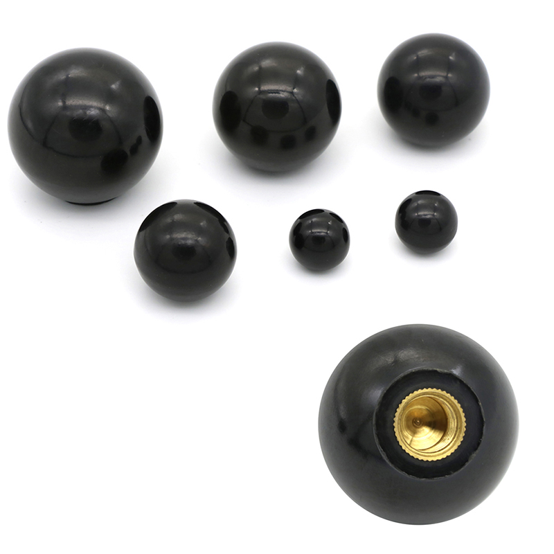 1 stk sort kugleformet plastspænding kobberkerneknap  m4/m5/m6/m8/m10 gevindhovedspændemøtriknap