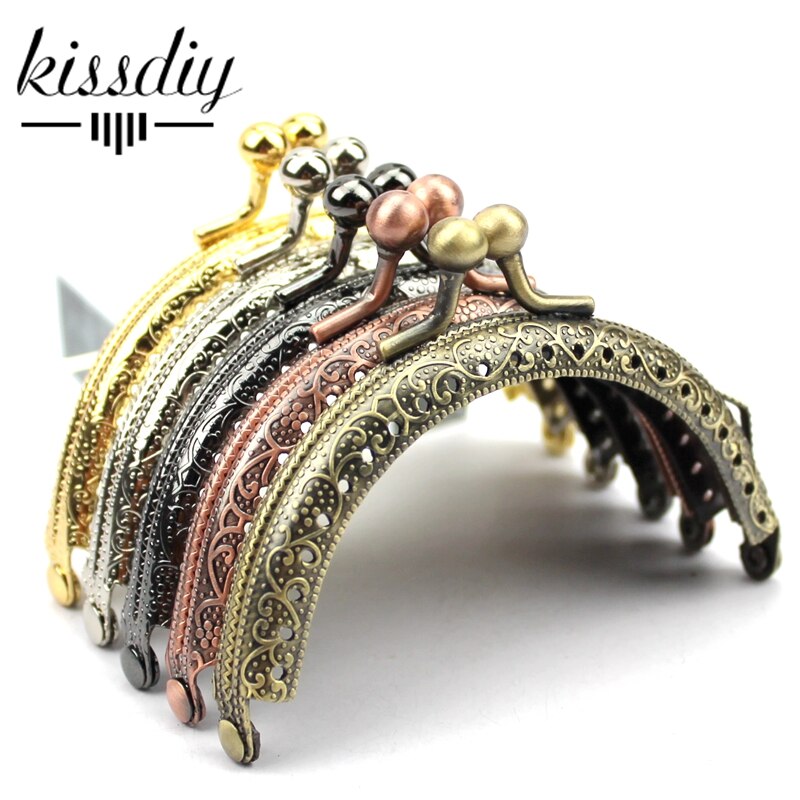 KISSDIY 10 pcs/lot 8.5cm 5 Color mix Metal Purse Frame kiss clasp Handle for Bag Sewing Craft Tailor Sewer bag accessory