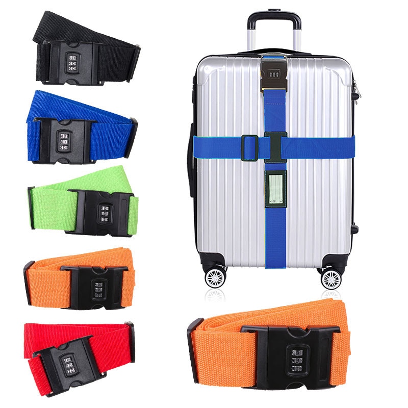 Adjustable Combination Luggage Suitcase Straps Woven PP Travel Baggage Tie Down Belt Lock 5cm x 1.83m