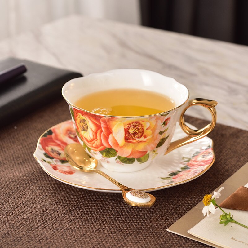 Enkele Nordic Koffiekopje Schotel Lepel Set Bone China Britse Cafe Porselein Thee Cup Geavanceerde Tasse Een Cafe Keramische Theekopje EE50BD: G