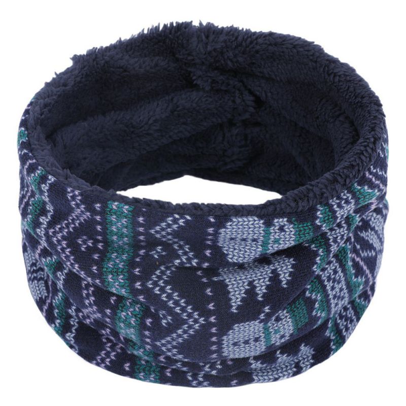 Winter warme gebreide ring sjaals print dikke binnenkant super elastische gebreide sjaals bandana nekwarmers sjaal mannen vrouwen