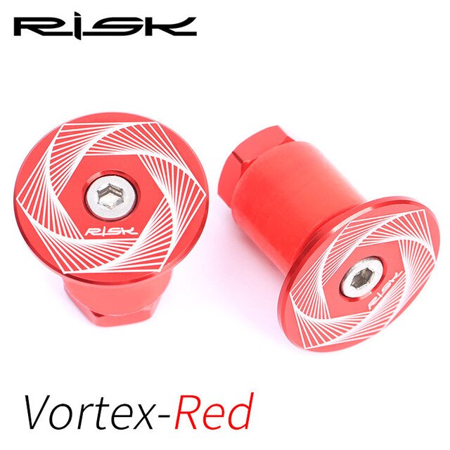 RISK Road Bike Handlebar Ends Bicycle Grip Ends Caps Racing Road Bicycle Cycling Handle Bar Plug Ends Aluminum Bar Ends Plugs: Vortex Red