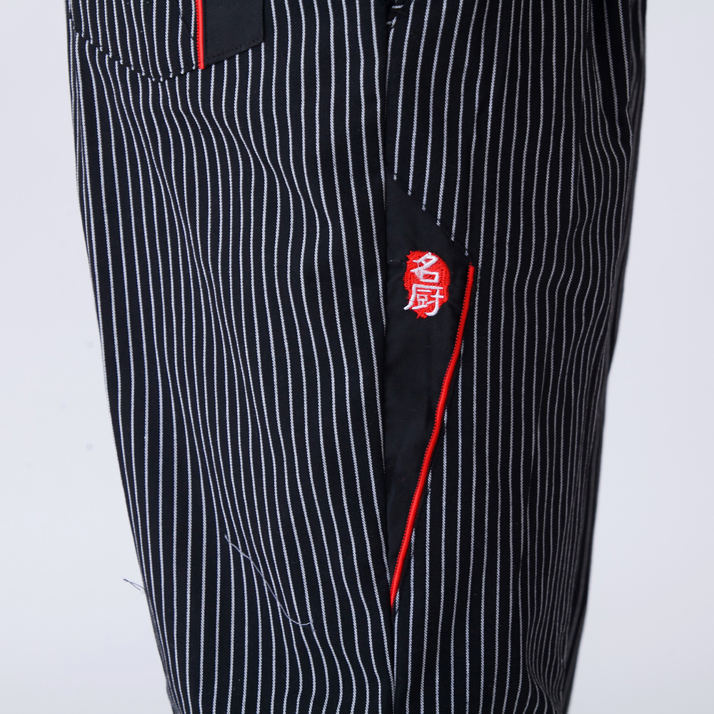 Stripe Men Restaurant Kitchen Food Service Bakery Coffee Shop Work Wear Pants Chef Waiter Cooker Trousers Chef Uniform