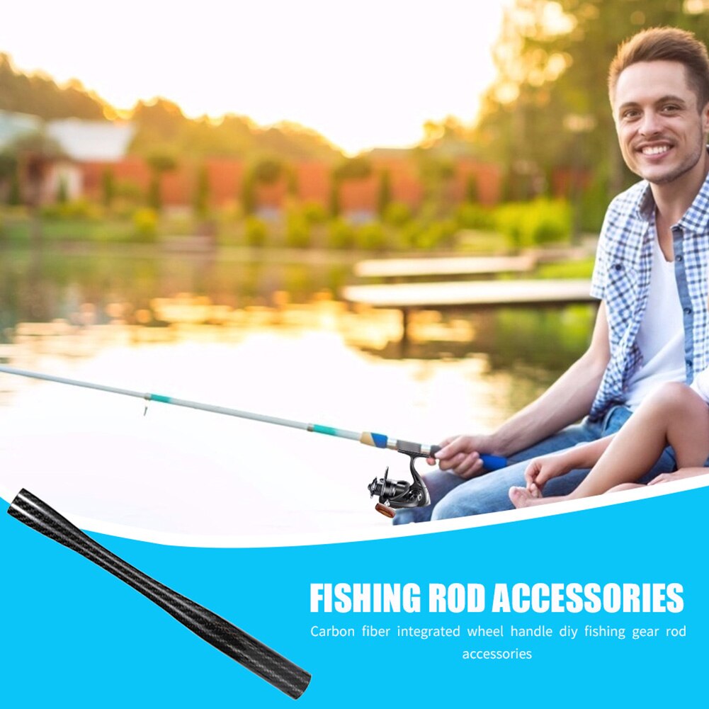 Fishing Rod Wrap Anti Slip Static Handle Sleeve Non-Slip Heat Shrink Wrap Tubing Insulation DIY Carbon Fiber Fishing Grip 2PC