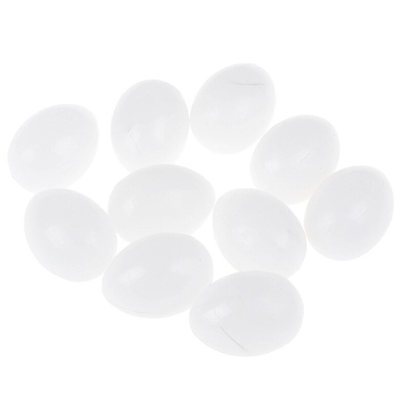 10 pièces faux oeufs en plastique Pigeon oeuf solide Pigeon faux oeuf Pigeon à couver fournitures 2.5cm x 3.5cm