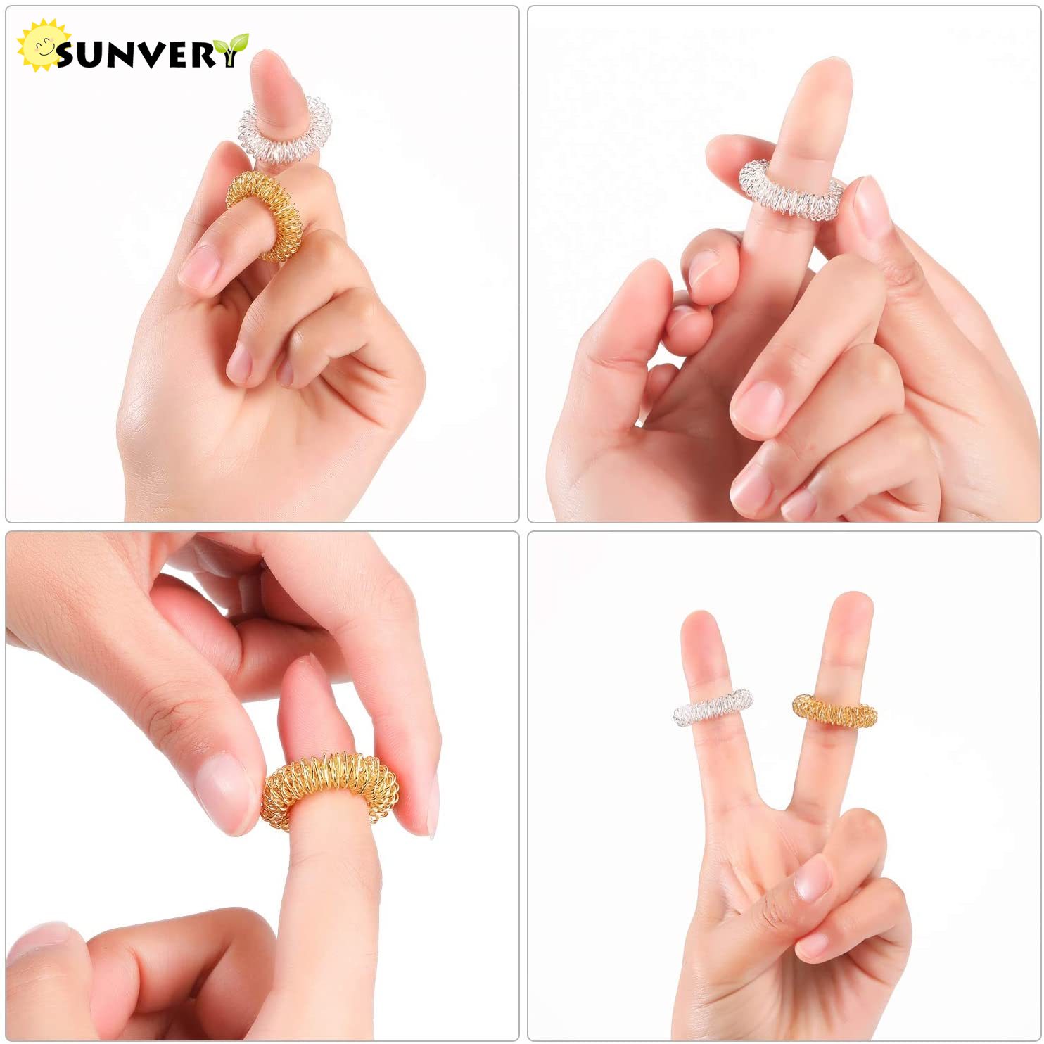 10 Pcs Spiky Zintuiglijke Ringen Grote Spikey Fidget Speelgoed Vinger Acupressuur Massage Ringen Therapie Vinger Circulatie Ring Adhd