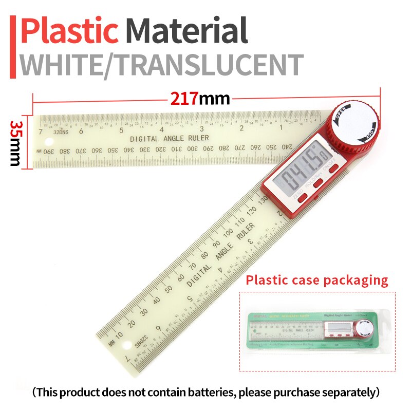 Digital Protractor Angle Ruler Digital Inclinometer Digital Angle Gauge Digital Goniometer Electronic Angle Meter Angle Finder: Protractor White P