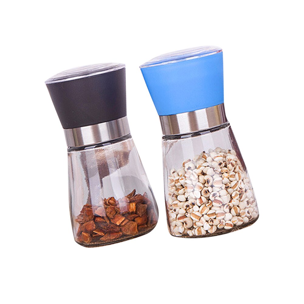 Molinillo de pimienta 2 uds, molinillo de plástico para sal de vidrio, especias, molinillo Manual para pimienta, cocina, molinos de condimentos para barbacoa, utensilios de cocina para el hogar