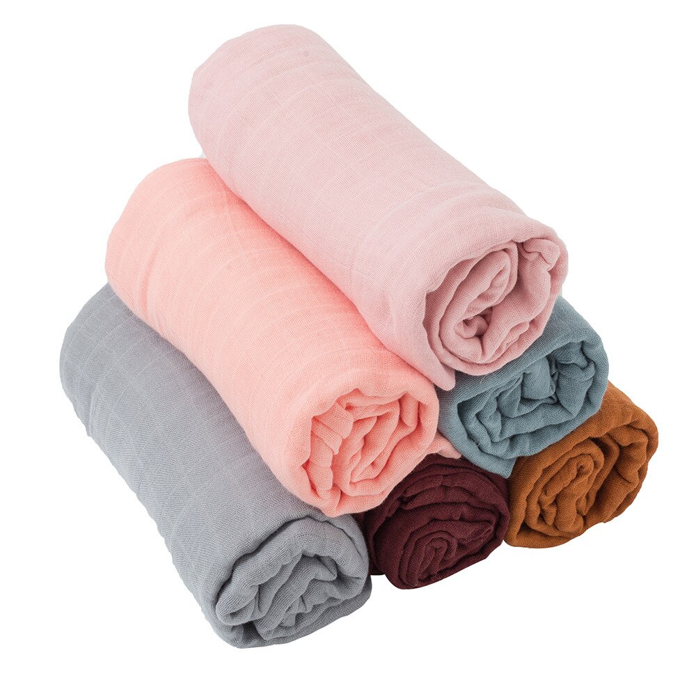 120X120CM Muslin Blanket Cotton Baby Swaddle Soft Newborn Blanket Bath Towel Gauze Quilt Infant Wrap Sleepsack Stroller Cover