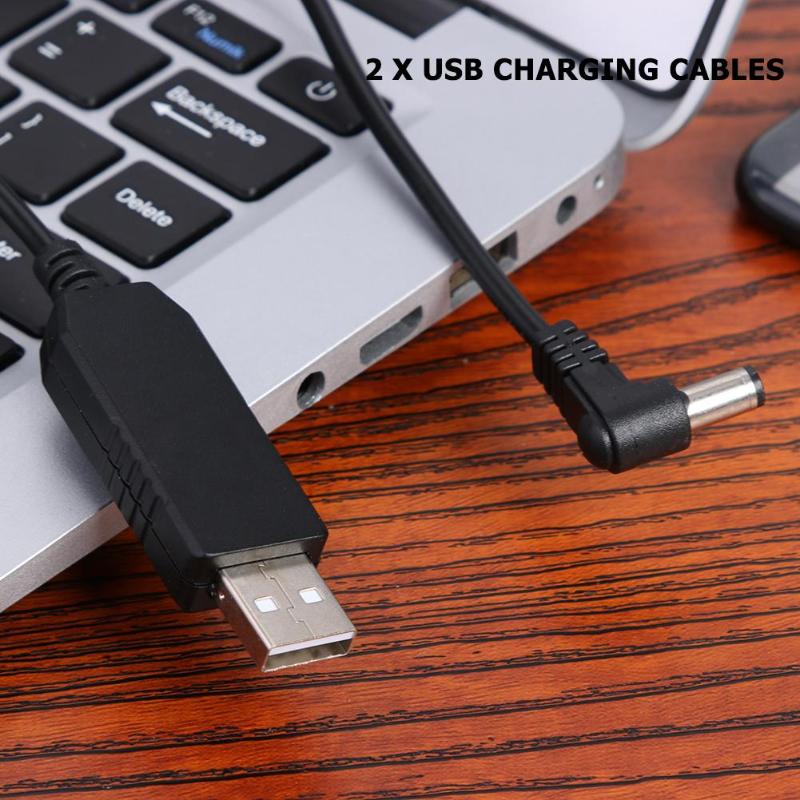 2x USB Charging Cables for BaoFeng UV-5R UV-82 UV-8D Radio Desktop Charger