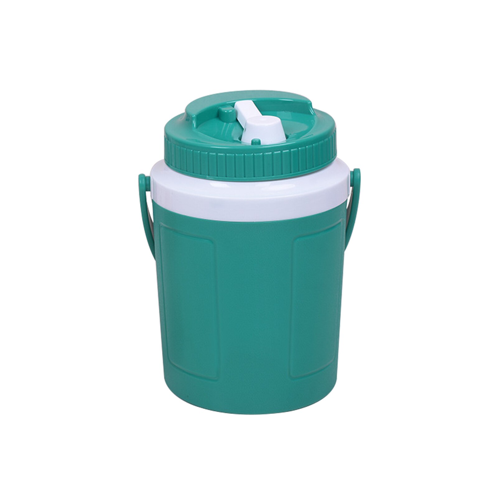 Ronda multipropósito con tapa de cerveza aislado Mango de barril de pesca de hielo cubo de hielo de calor y frío coche al aire libre contenedor de comida para Camping: Green 2L