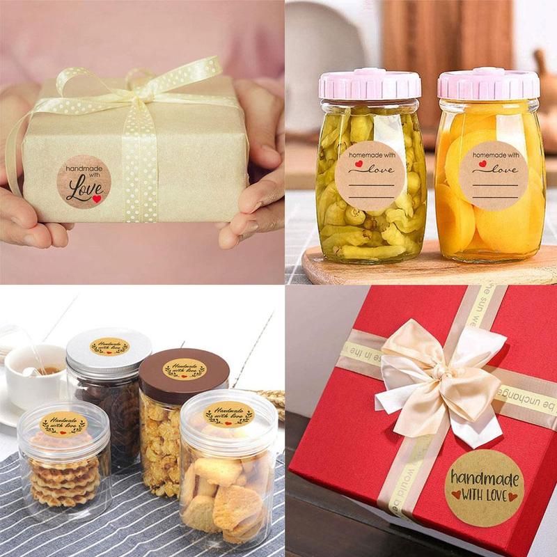 Handmade Love Stickers Packaging Writing Stickers Round 1inch 500pcs Decorations Labels E8C0
