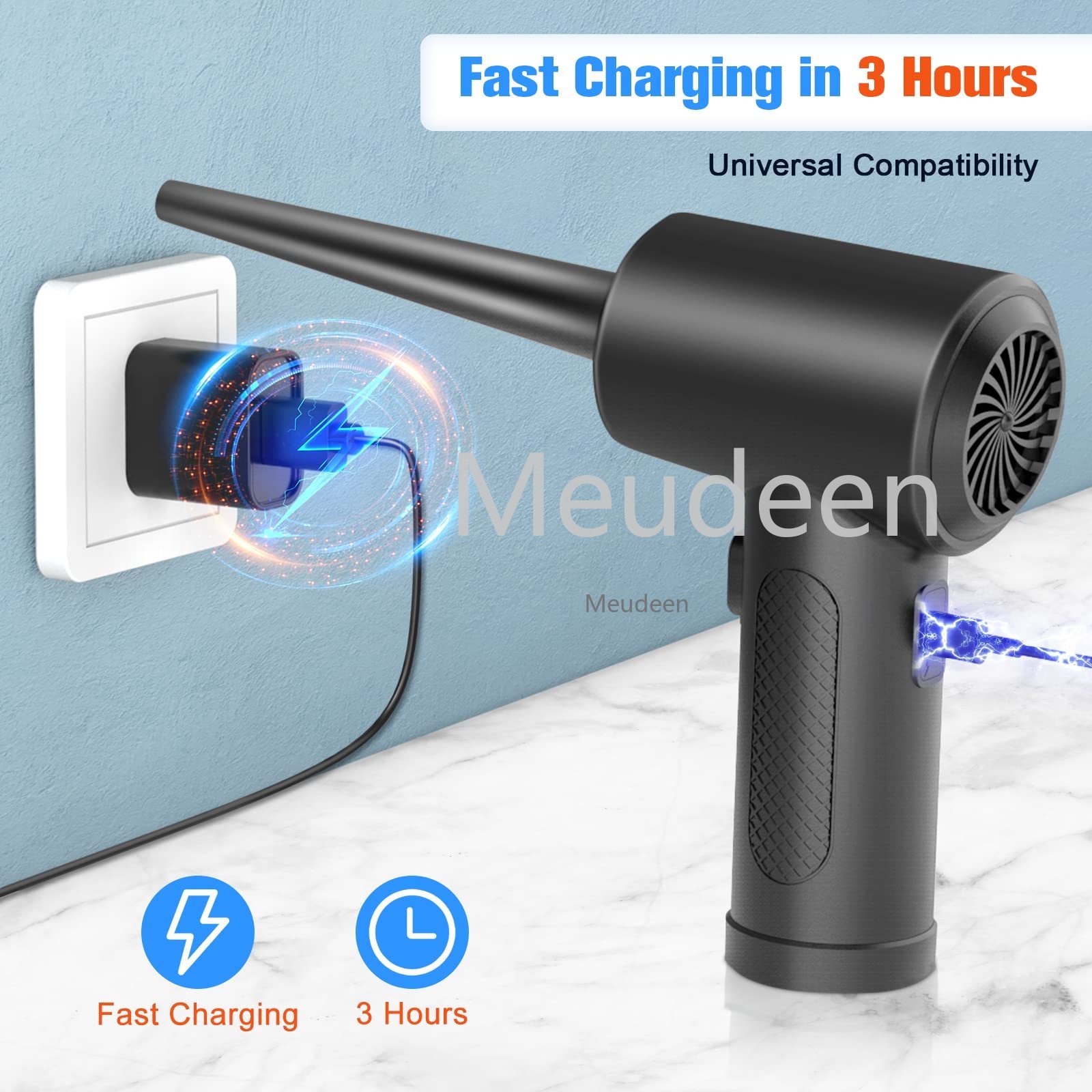 Wireless Air Blower Computer Cleaner Dust,Replaces Compressed Air Can Electric Air Blowing Gun for PC Laptop Keyboard Cleaning