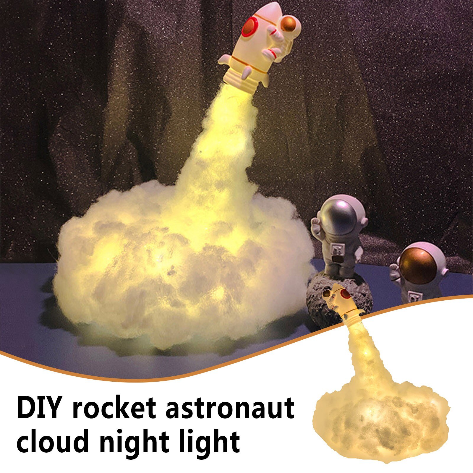 -Speciale Led Kleurrijke Wolken Astronaut Lamp Met Regenboog Effect Als Kinderen Nachtlampje Creatieve In