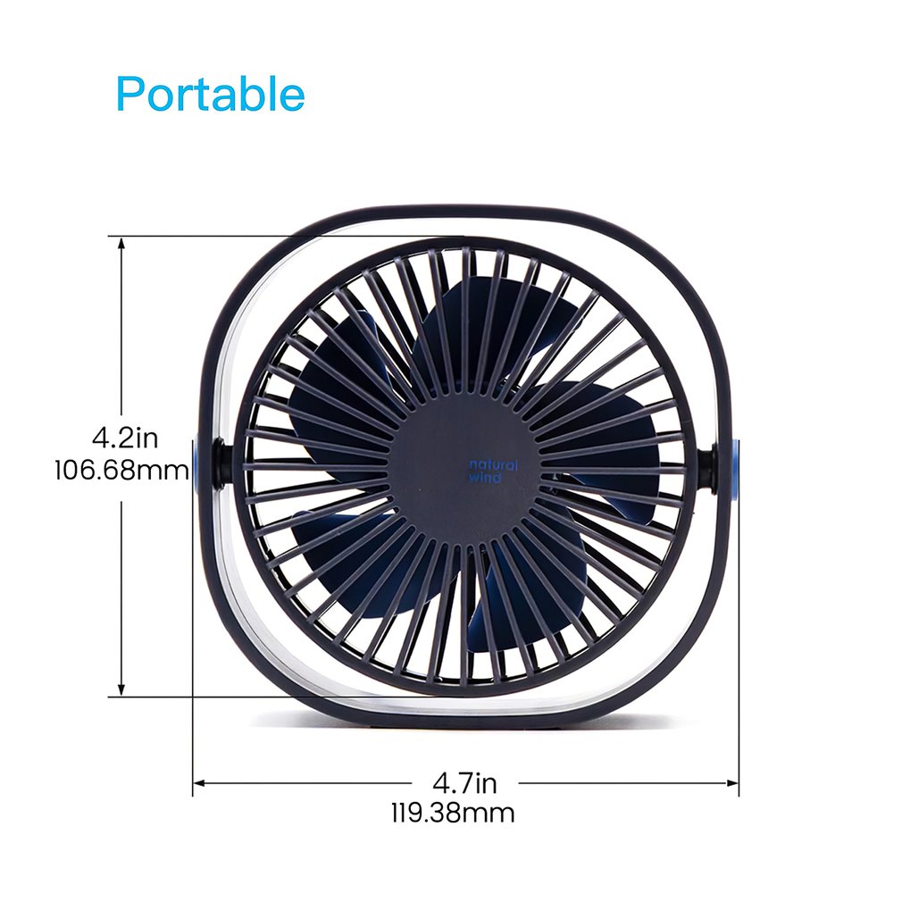 USB Desk Fan Mini Portable Electric Cooling Fan With 3 Speeds Powerful And Super Silent Fan Ideal For Office Home