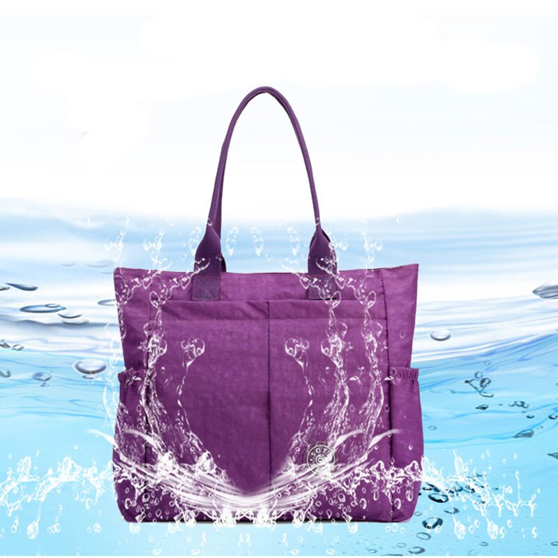 10 farger kvinners uformelt lerret stor kapasitet vanntett lett skulderveske håndveske mamma bag