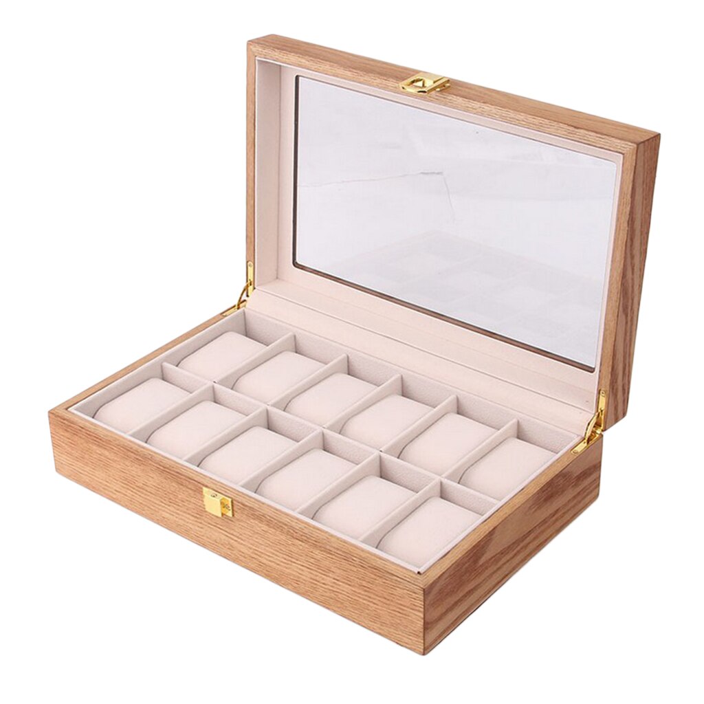 Men's Wrist Watch Box Portable Wooden Display Case Jewelry Storage Holder: 2