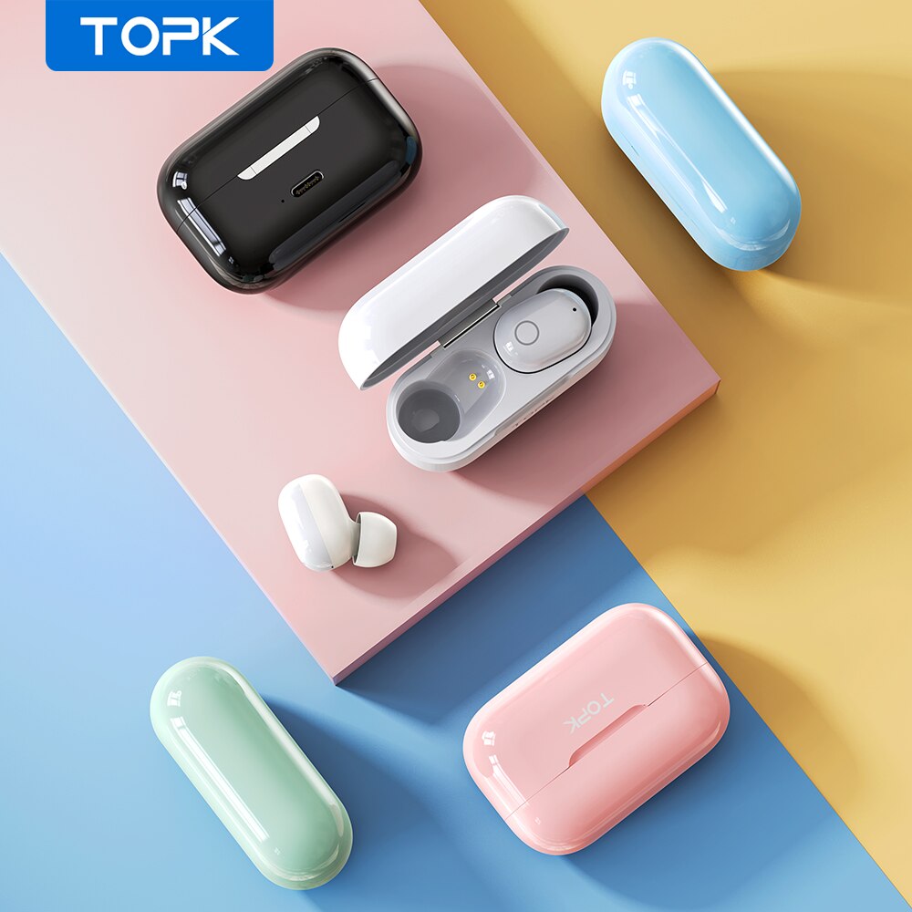 TOPK T12 TWS Bluetooth écouteurs 5.0 sans fil casque tactile contrôle vrai sans fil écouteurs dans l'oreille casque stéréo