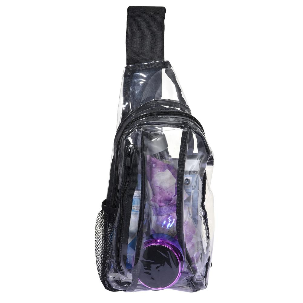 Clear Sling Bag Mini PVC Crossbody Shoulder Backpack Transparent Casual Chest Daypack Unsex For Hiking Stadium Or Concerts
