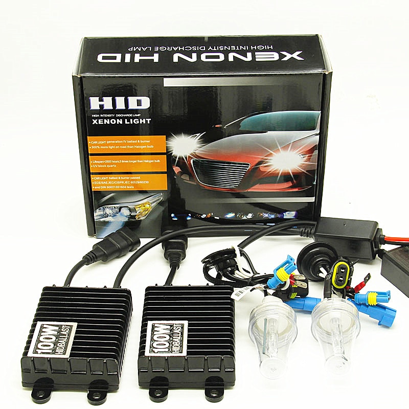 1 set 100w xenon  h7 h1 h11 bilstrålkastare  h8 h9 h10 9005 hb3 9006 hb4 dolda xenon kit 4300k 6000k 8000k glödlampor