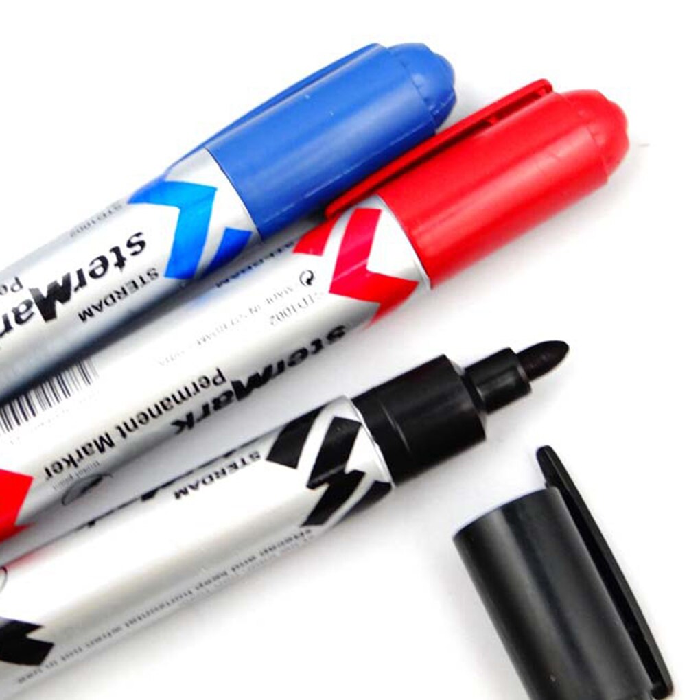 Plastic Single Headed Black Whiteboard Marker Pen Permanent Marker Stationery Supplies