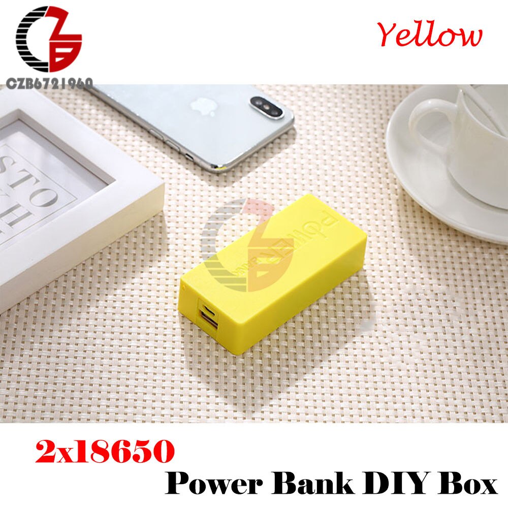 1x 2x 18650 usb powerbank batterioplader gør-det-selv-boks etui mobil esp 32 esp 32s strømforsyning lademodul skjold til iphone: 2x 18650 gule