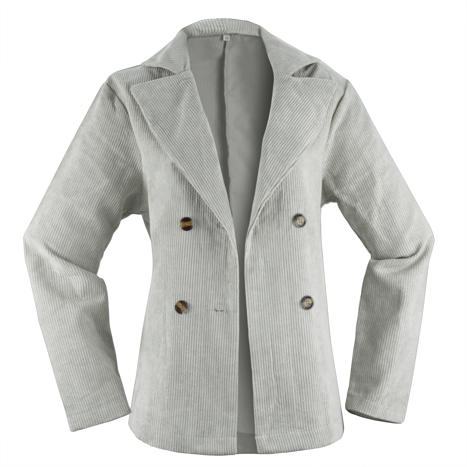 Office Lady Outwear for Women Long Sleeve Single Button Blazer Coats Solid Simple Corduroy Daily Clothes