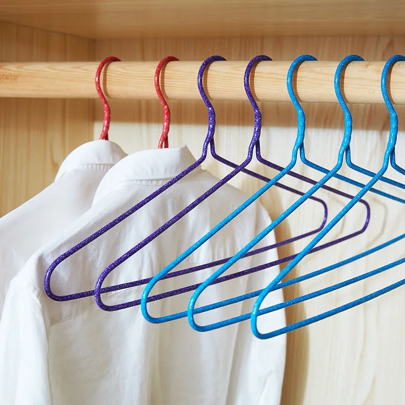 Adult Home Use Iron Clothes Hanger 2-7 Pieces Seamless Drying Rack Children's Clothes Hanger Wardrobe Organizer