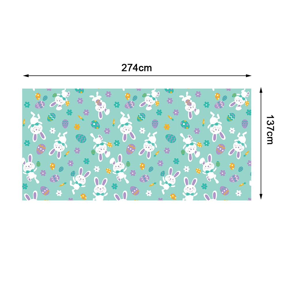 1Pc Easter Rabbit Tablecloth 137*274cm Disposable Table Cloth Happy Easter Home Decor Kids Birthday Party Supplies