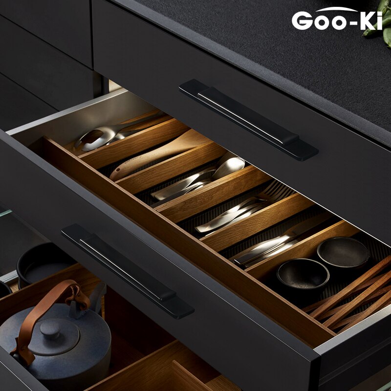 European Affordable Luxury Cabinet Handles Black Gray Splicing Kitchen Cupboard Pulls Drawer Knobs Furniture Handle Hardware