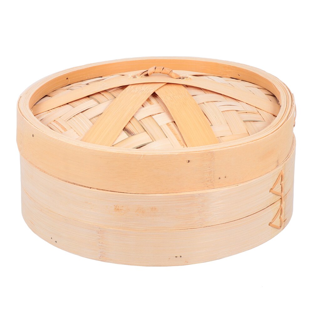 1 Set Chinese Bamboo Steamer Bamboo Food Steamer with Lid Kitchen Cooking Tool: 22.3CM