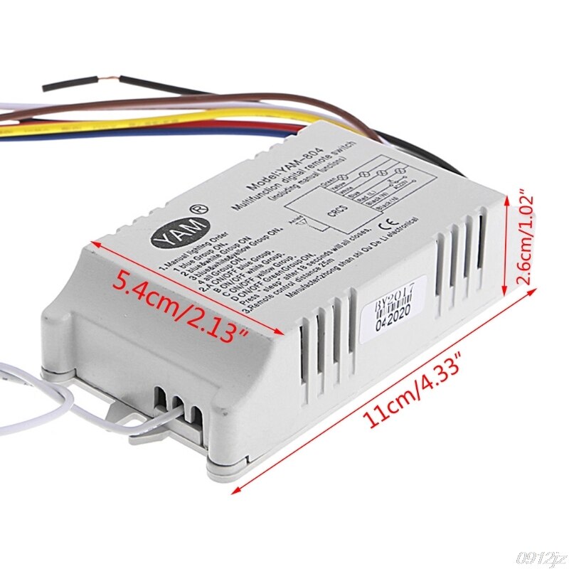 Qiang-Lámpara de encendido/apagado inalámbrico, interruptor de Control remoto, receptor transmisor, 220V, 1/2/3/4 vías