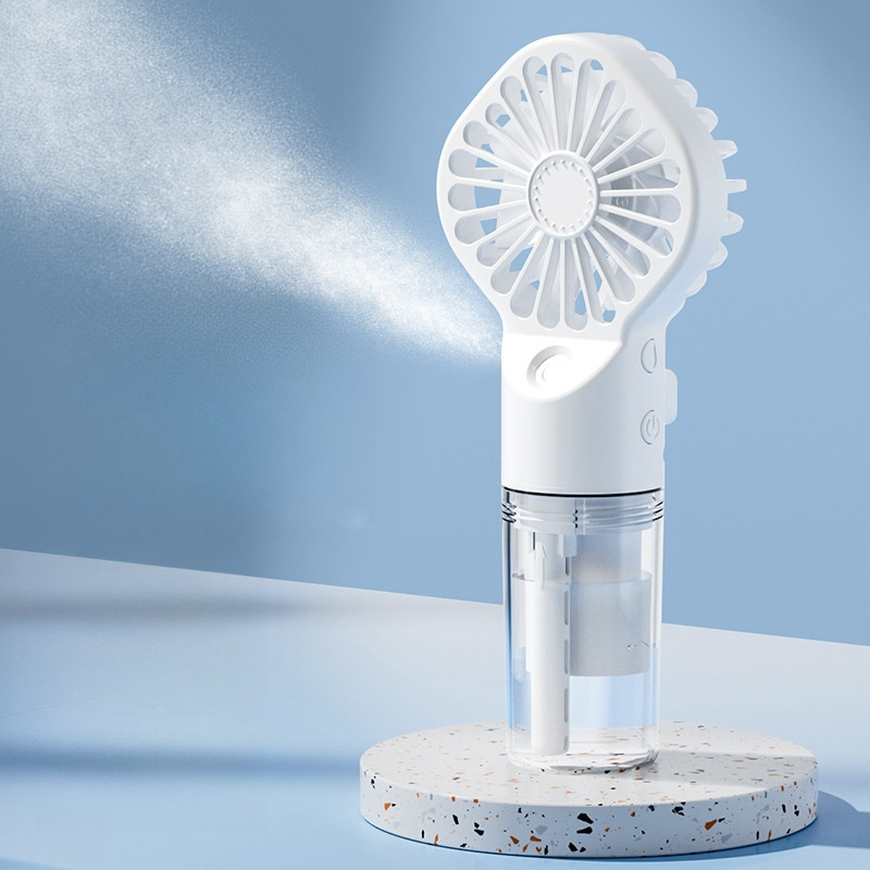 Ventilador de niebla de agua portátil, Mini ventilador de refrigeración de aire silencioso con carga USB, ventilador de pulverización de humidificación de 4 velocidades para el hogar y la Oficina: YELLOW